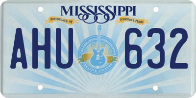 MS license plate AHU632