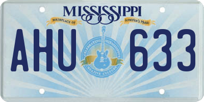 MS license plate AHU633