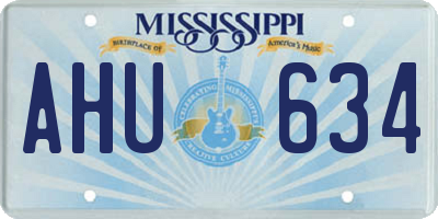 MS license plate AHU634