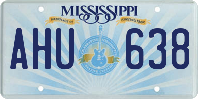 MS license plate AHU638