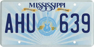 MS license plate AHU639