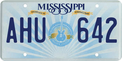 MS license plate AHU642