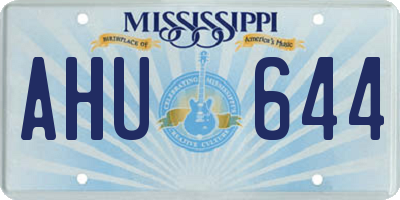 MS license plate AHU644