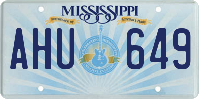 MS license plate AHU649