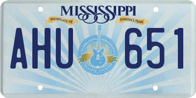 MS license plate AHU651