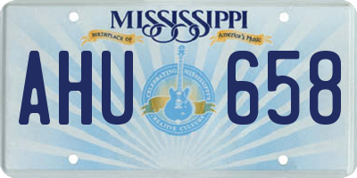MS license plate AHU658