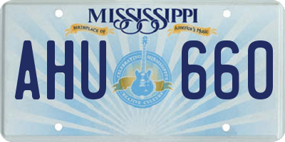 MS license plate AHU660