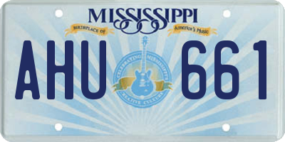 MS license plate AHU661