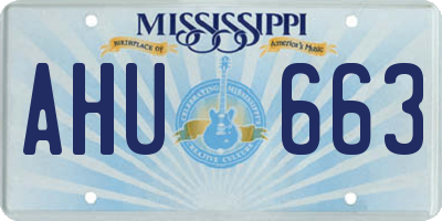 MS license plate AHU663
