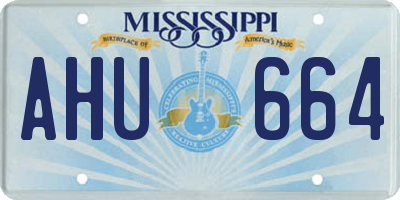 MS license plate AHU664