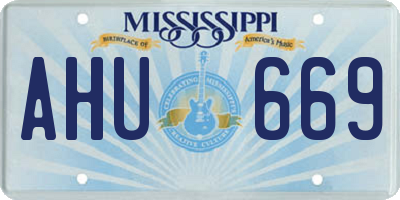 MS license plate AHU669