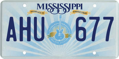 MS license plate AHU677