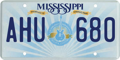 MS license plate AHU680
