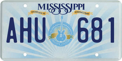 MS license plate AHU681