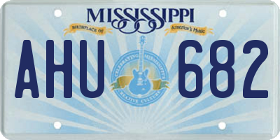 MS license plate AHU682