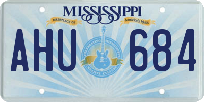 MS license plate AHU684