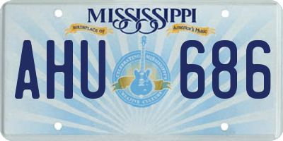 MS license plate AHU686