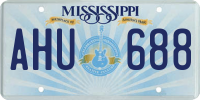 MS license plate AHU688