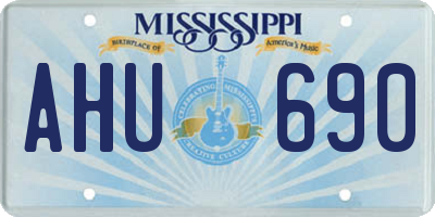 MS license plate AHU690