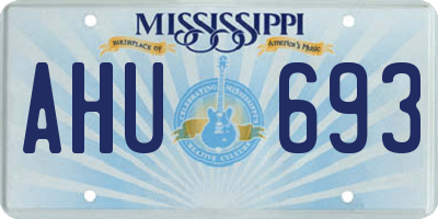 MS license plate AHU693