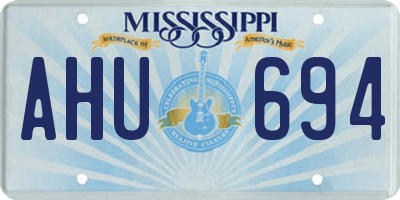 MS license plate AHU694