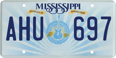 MS license plate AHU697