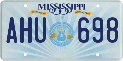MS license plate AHU698