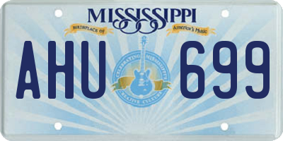MS license plate AHU699