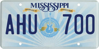 MS license plate AHU700