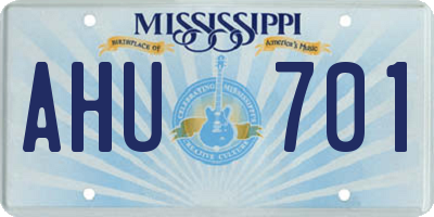MS license plate AHU701