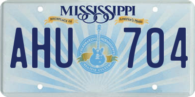 MS license plate AHU704