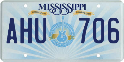 MS license plate AHU706