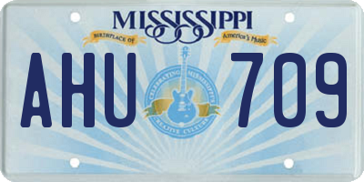 MS license plate AHU709