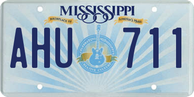 MS license plate AHU711