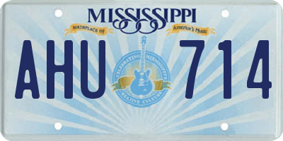 MS license plate AHU714