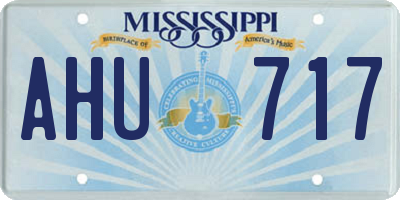 MS license plate AHU717