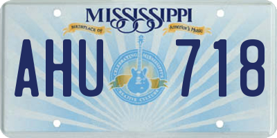 MS license plate AHU718