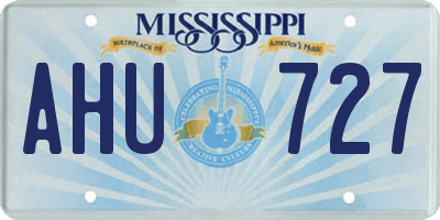 MS license plate AHU727