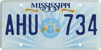 MS license plate AHU734