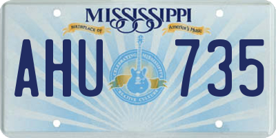 MS license plate AHU735