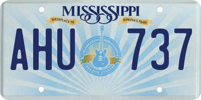 MS license plate AHU737