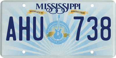 MS license plate AHU738