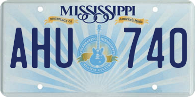 MS license plate AHU740
