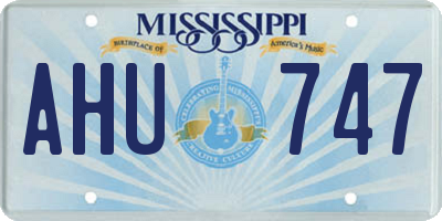 MS license plate AHU747