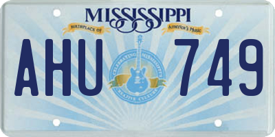 MS license plate AHU749