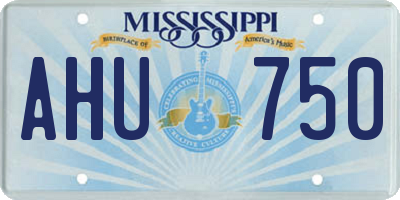 MS license plate AHU750