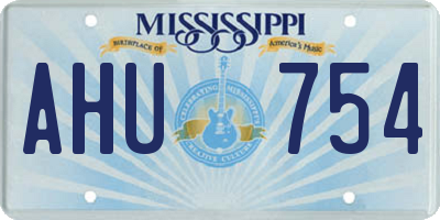 MS license plate AHU754