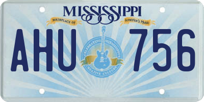 MS license plate AHU756