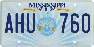 MS license plate AHU760
