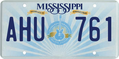 MS license plate AHU761